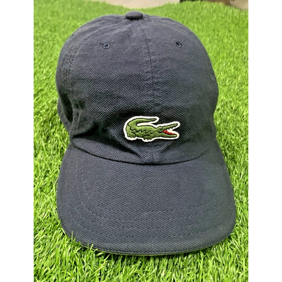LACOSTE Logo Gator Crocodile Hat Cap Navy Blue Adjustable 00 - Picture 2 of 10